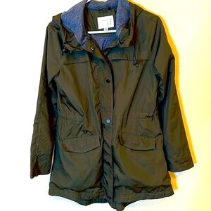 NEW A New Day Green hooded jacket wind water resistant packable Sz S